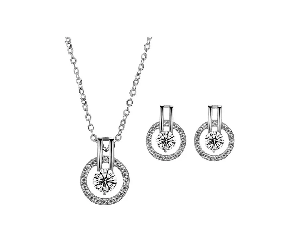 Hollywood Sensation Cubic Zirconia Necklace and Earring Set for Women