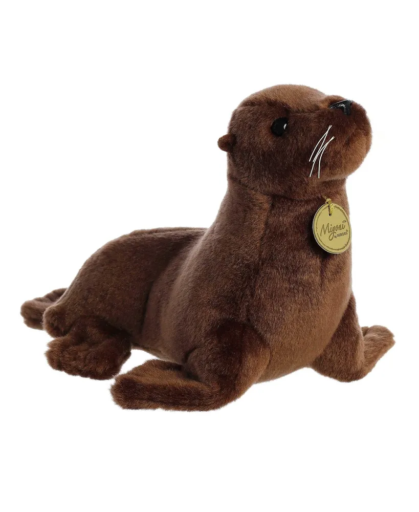 Aurora Medium Sea Lion Miyoni Realistic Plush Toy Brown 11"