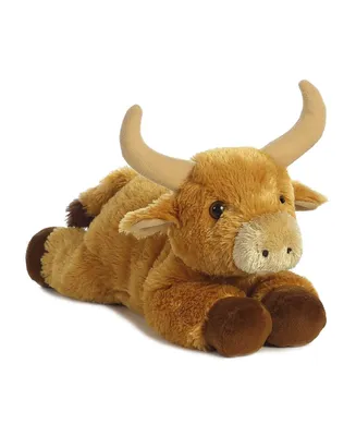 Aurora Medium Toro Bull Flopsie Adorable Plush Toy Brown 12"