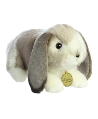 Aurora Small Holland Lop Rabbit Miyoni Realistic Plush Toy Grey 9"