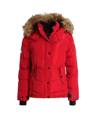 Canada Weather Gear Women's Faux Fur Trim Insulated Puffer Jacket