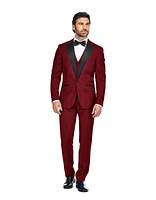 Gino Vitale Men's 3-Piece Slim Fit Tuxedo with Peak Lapel