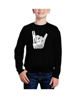 La Pop Art Boys Heavy Metal Word Crewneck Sweatshirt