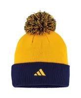 Women's adidas Gold Nashville Predators Laurel Cuffed Knit Hat with Pom