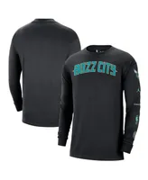 Men's Nike Black Charlotte Hornets 2023/24 City Edition Max90 Expressive Long Sleeve T-shirt