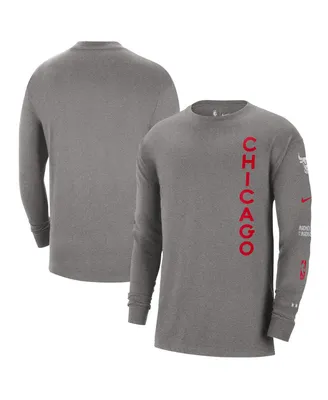 Men's Nike Charcoal Chicago Bulls 2023/24 City Edition Max90 Expressive Long Sleeve T-shirt