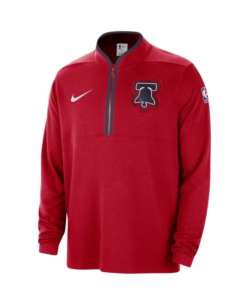 Men's Nike Red Philadelphia 76ers 2023/24 City Edition Authentic Coaches Half-Zip Jacket