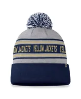 Men's Top of the World Heather Gray Georgia Tech Yellow Jackets Frigid Cuffed Knit Hat with Pom