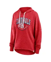 Women's Fanatics Heather Red Distressed St. Louis Cardinals Luxe Pullover Hoodie