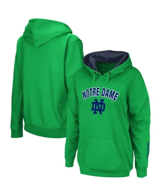 Women's Colosseum Green Notre Dame Fighting Irish Arch & Logo Pullover Hoodie