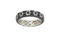 Suzy Levian New York Sterling Silver Cubic Zirconia Eternity Band Ring