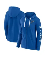 Women's Fanatics Heather Blue St. Louis Blues City Ties Full-Zip Hoodie