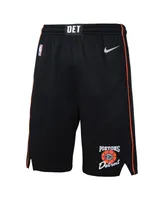 Big Boys Nike Black Detroit Pistons 2023/24 City Edition Swingman Performance Shorts