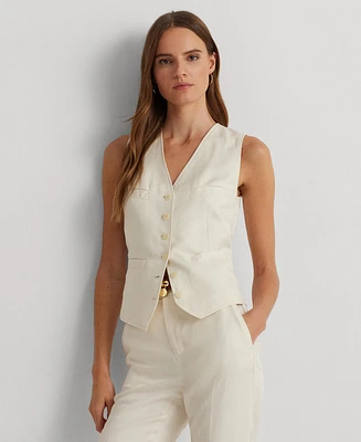 Lauren Ralph Lauren Women's Linen-Blend Twill Vest
