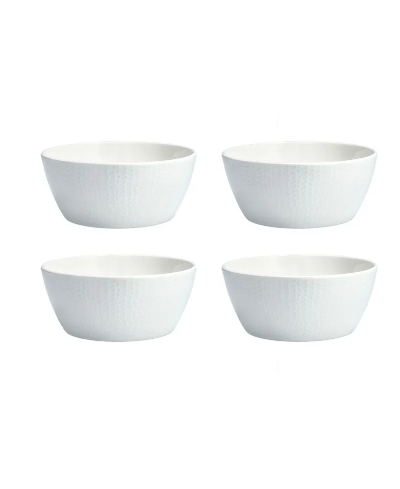 Fortessa White Embossed Cereal Bowls, Set of 4