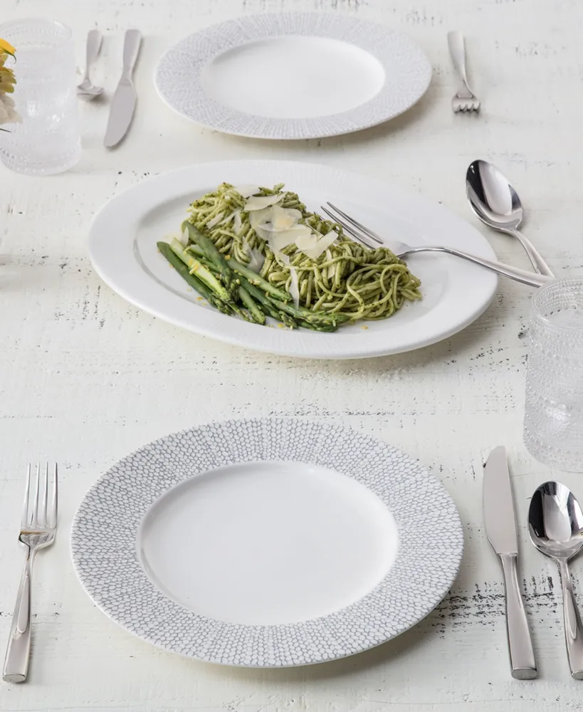 Fortessa Amanda White Embossed Oval Platter