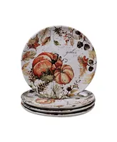 Certified International Harvest Splash Dinner Plate, Set of 4