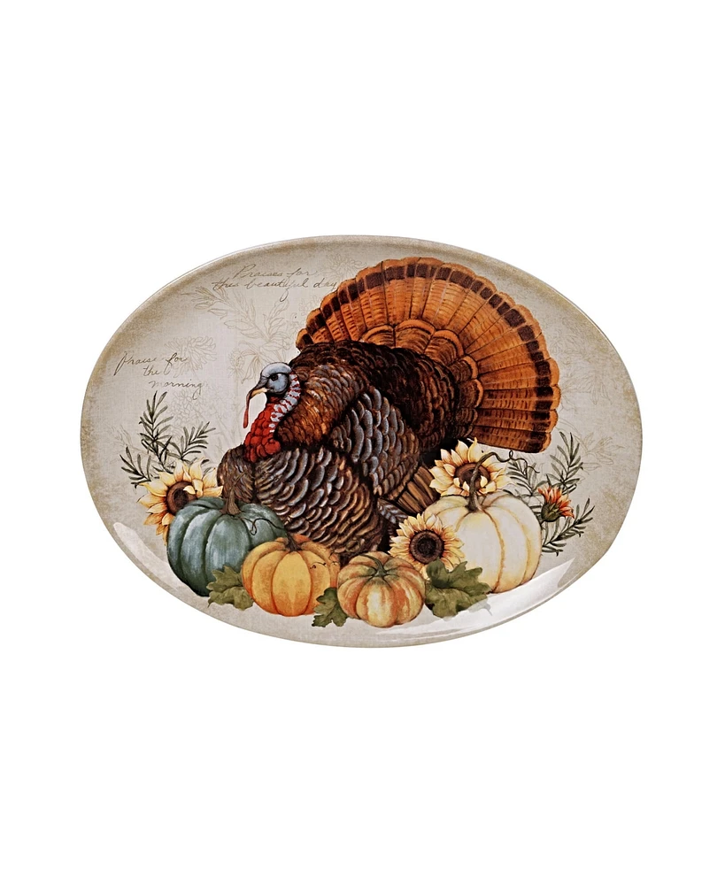 Certified International Autumn Fields Oval Turkey Platter