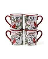 Certified International Evergreen Christmas 4 Piece Mug