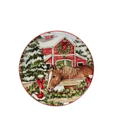 Homestead Christmas 4 Piece Dessert Plate Set