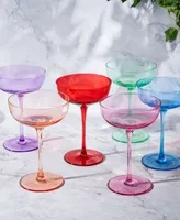 The Wine Savant Colored Coupe Glasses, Set of 6