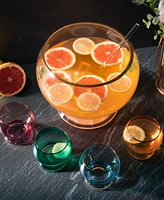 The Wine Savant Colorful Punch Bowl & Glasses Set, 6 Piece Set