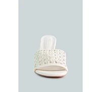 Tease Womens Woven Stiletto Slide sandal