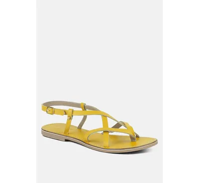 Rag & Co Rita Womens Strappy Flat Leather Sandals