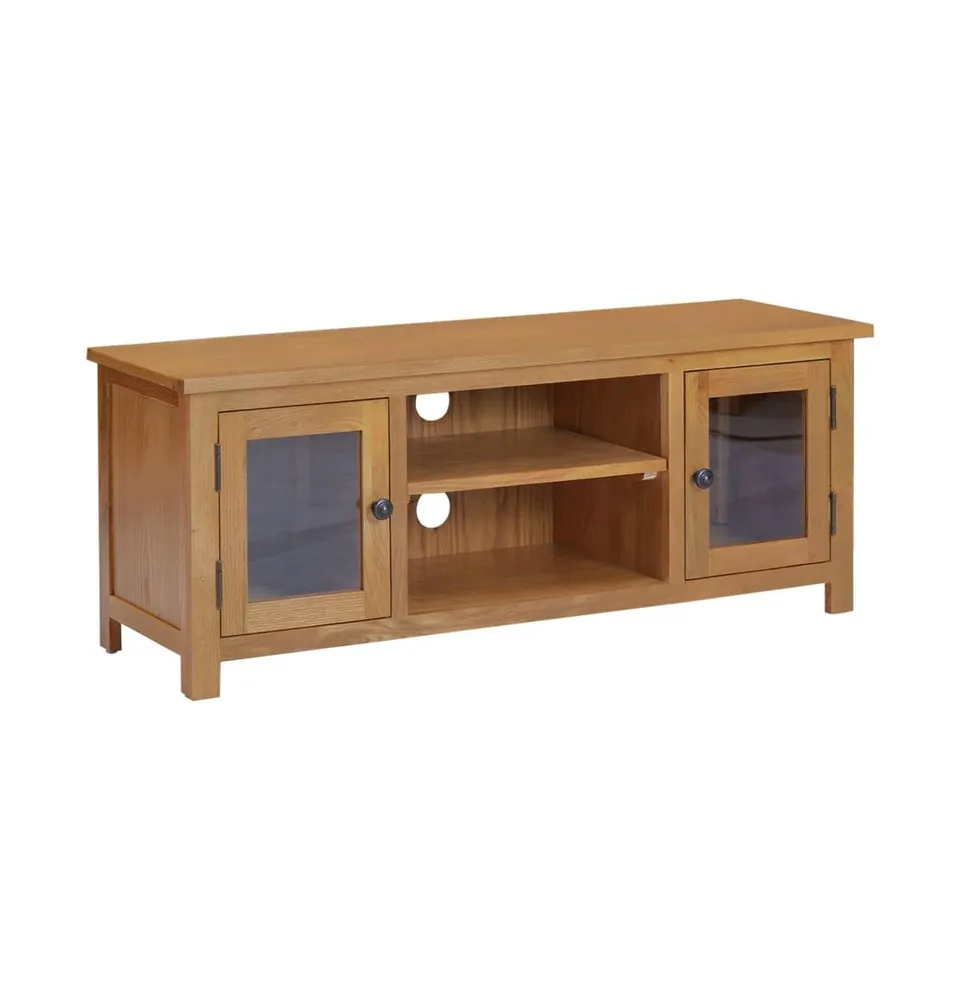 Tv Stand 43.3"x13.8"x17.3" Solid Oak Wood