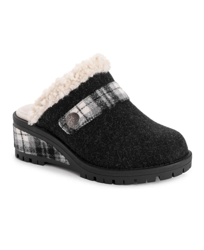 Muk Luks Suzanne Slippers - Ebony/Dark Grey