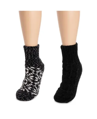 Muk Luks Women's 2 pack Chenille Cabin Socks