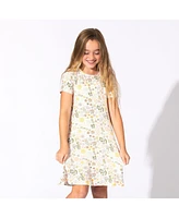 Bellabu Bear Toddler| Child Girls Fall Floral Short Sleeve Dress