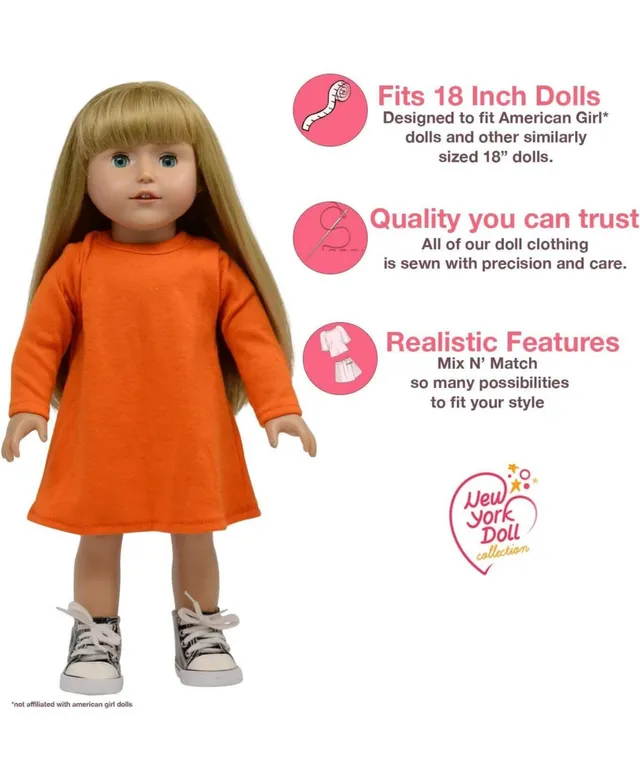 The New York Doll Collection 18-Inch Doll Set of 9 Winter Dress Assortment  - Assorted Pre