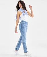 Style & Co Women's Mid-Rise Pull-On Straight-Leg Denim Jeans, Created for Macy's
