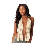 Women's Textured open back halter top