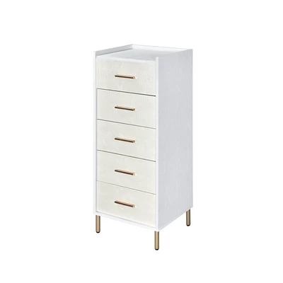 Myles Jewelry Armoire, White, Champagne & Gold Finish