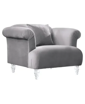 Elegance 41" Velvet with Acrylic Legs in Contemporary Sofa Chair