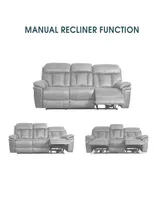 Marcel 91" Leather in Manual Reclining Sofa