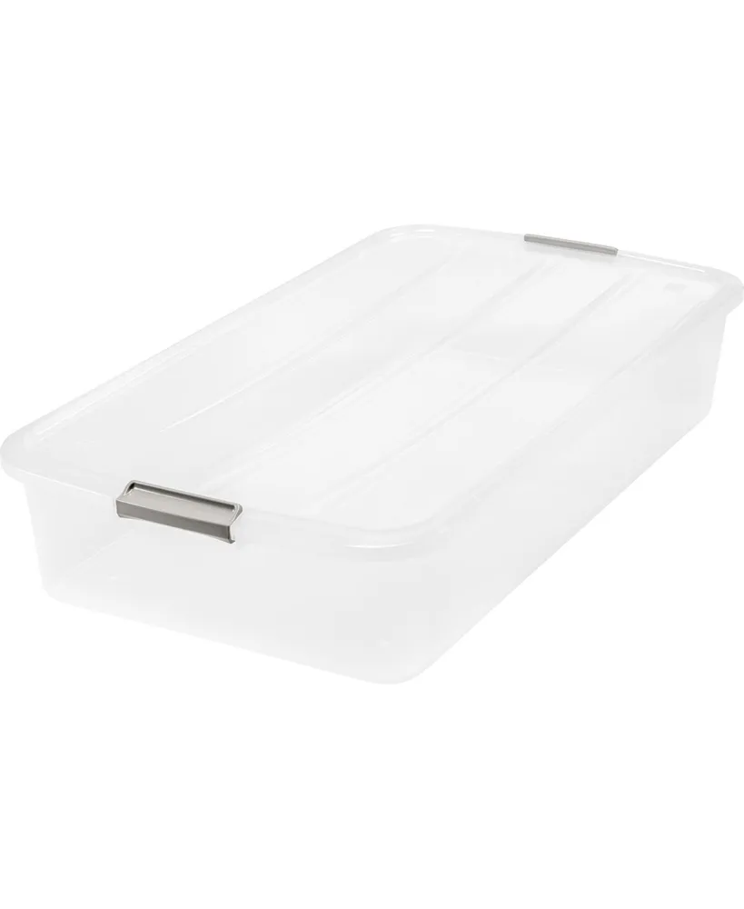 Iris 50qt Underbed Storage Latching Container, Clear