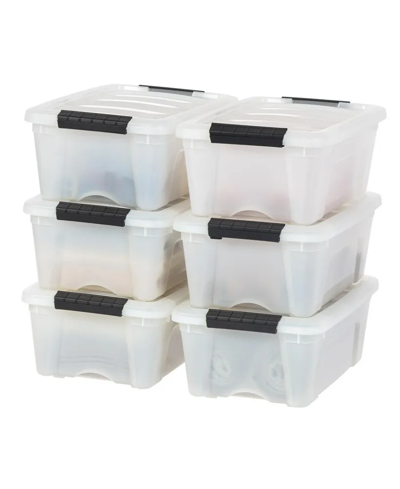 6 Pack 12qt Plastic Storage Bin with Lid and Secure Latching Buckles