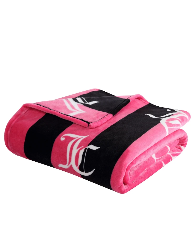 Juicy Couture Cabana Plush Striped Throw, 50" x 70"