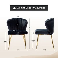 Aruna Velvet Side Chair with Metal Legs