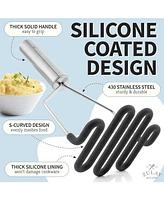 Non-Scratch Potato Masher Kitchen Tool - Durable Stainless Steel Mashed Potatoes