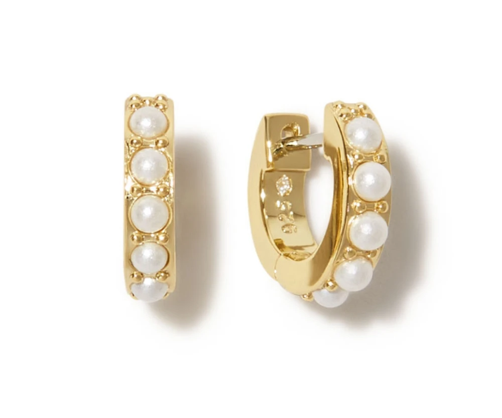 Ana Luisa Pearl Huggie Hoops - Ashley