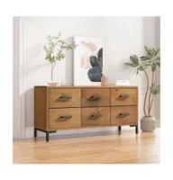 Storage Cabinet Brown 43.3"x11.8"x17.7" Solid Wood Pine