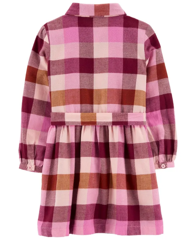 Baby Girls Matching Family Plaid Flannel Shirt Dress