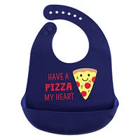 Hudson Baby Unisex Infant Silicone Bibs 3pk, Pizza, One Size