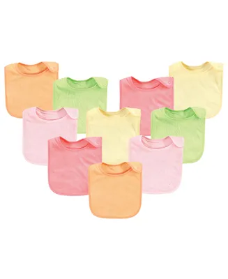 Hudson Baby Infant Girl Rayon from Bamboo Terry Bibs, Citrus, One Size