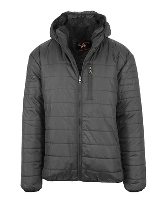 Spire By Galaxy Men's Sherpa Lined Hooded Puffer Jacket