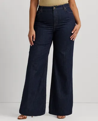 Lauren Ralph Lauren Plus Size Mid-Rise Wide-Leg Jeans